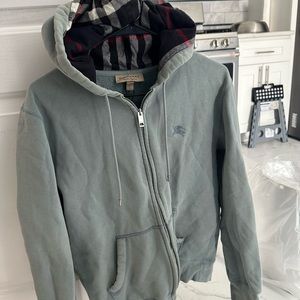 Men’s Burberry hoodie size large ice blue great condition
